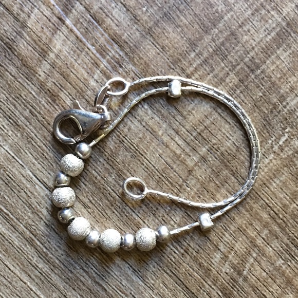 .925 Sterling Silver Stardust Beaded Bracelet - Picture 3 of 8